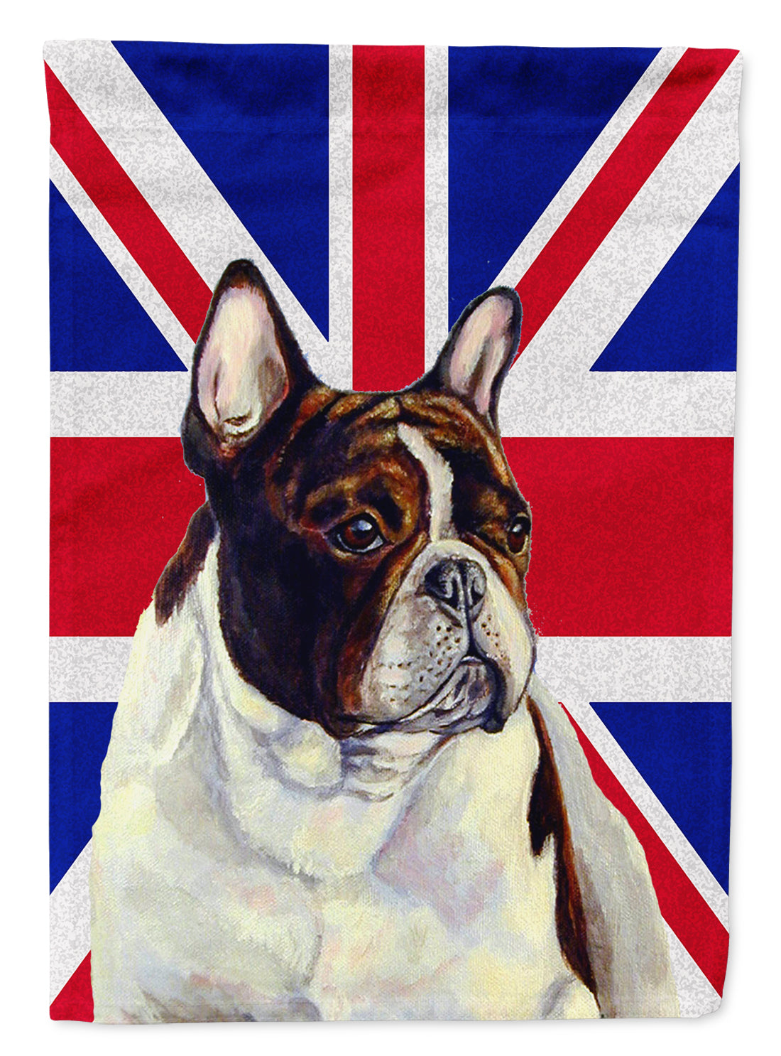 French Bulldog with English Union Jack British Flag Flag Canvas House Size LH9489CHF