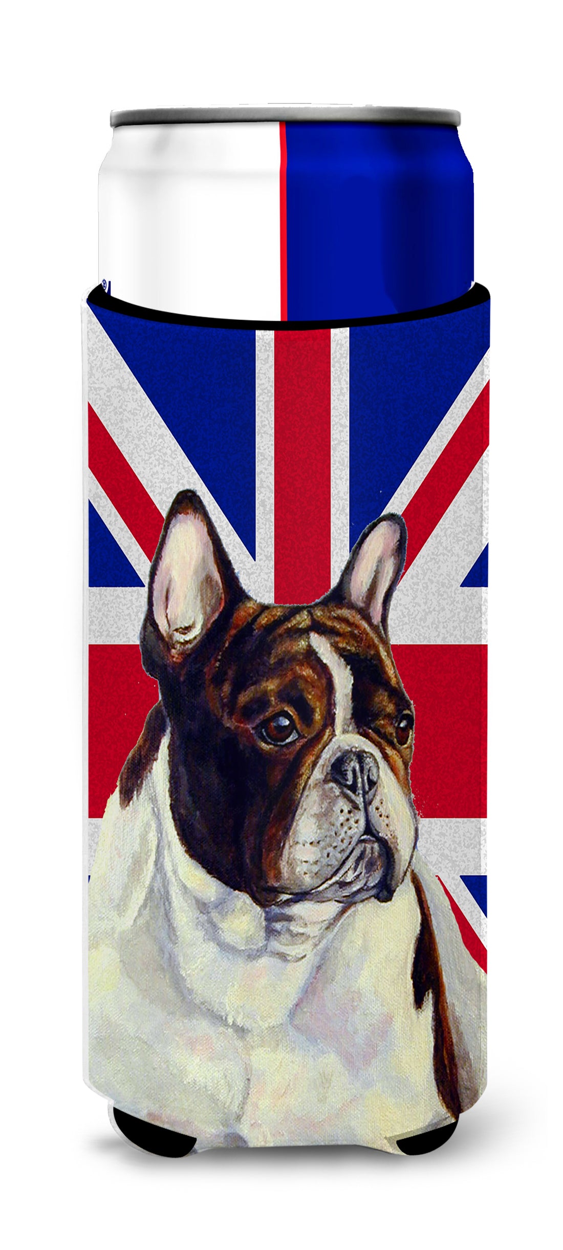 French Bulldog with English Union Jack British Flag Ultra Beverage Insulators for slim cans LH9489MUK