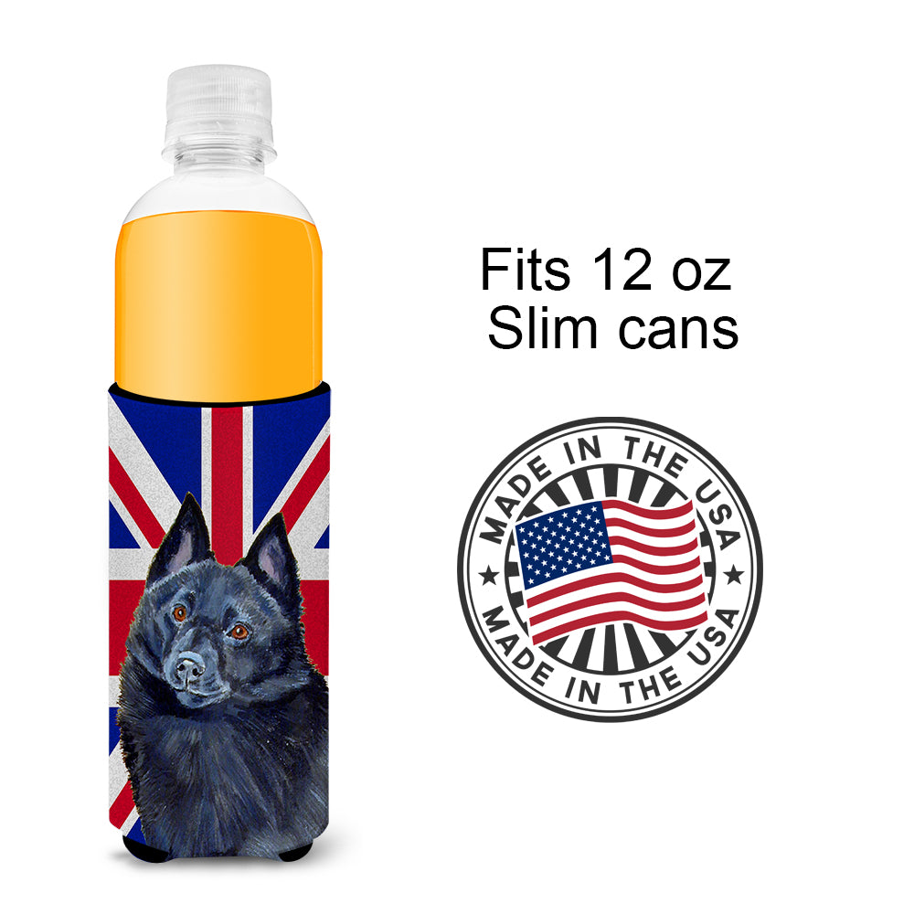 Schipperke with English Union Jack British Flag Ultra Beverage Insulators for slim cans LH9491MUK.