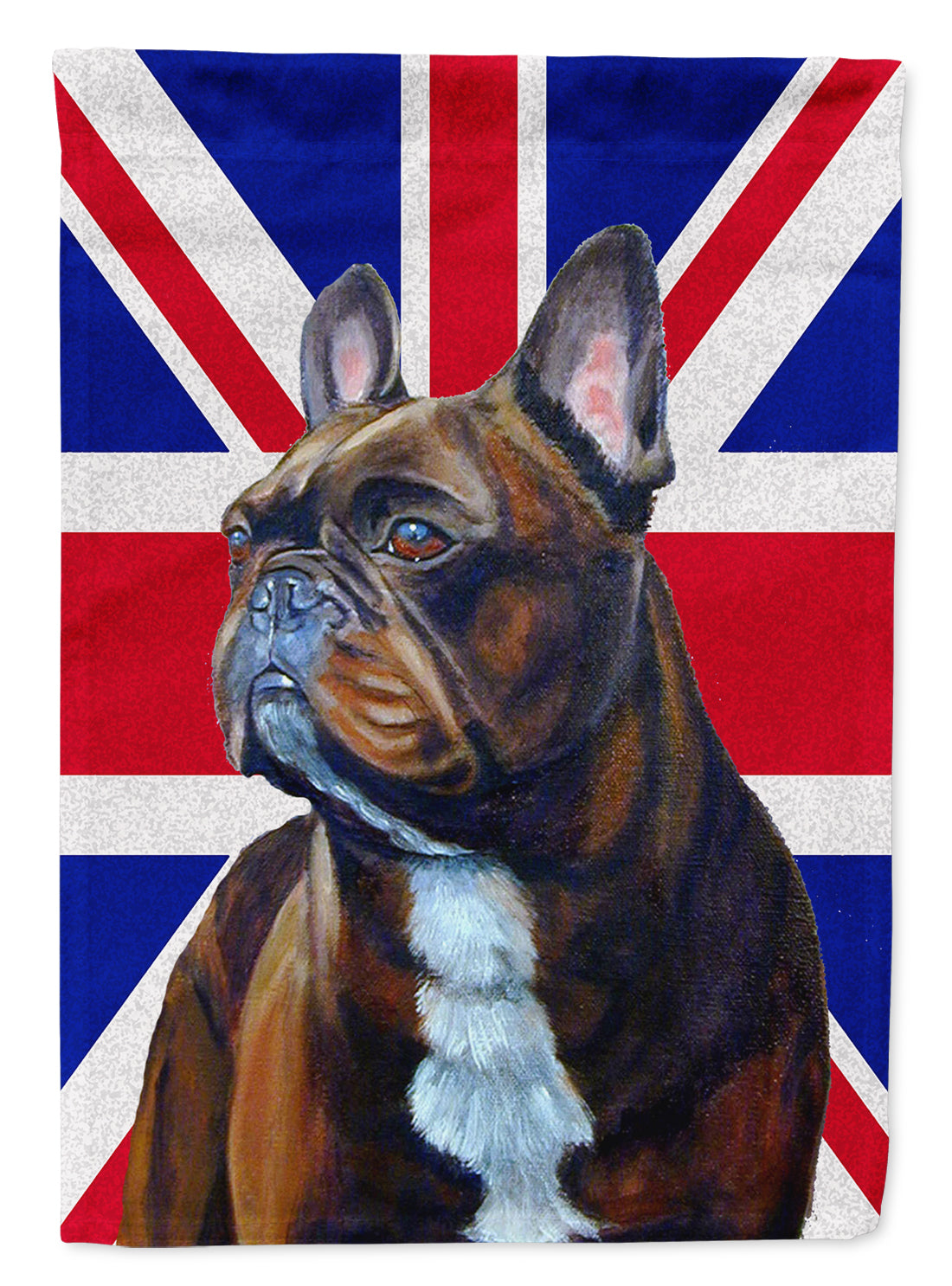 French Bulldog with English Union Jack British Flag Flag Canvas House Size LH9492CHF