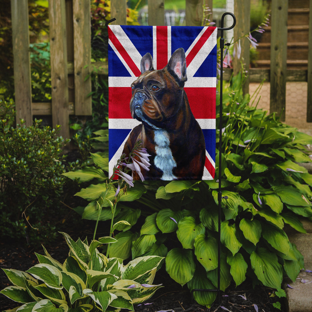 Caroline's Treasures French Bulldog with English Union Jack British Flag Garden Flag - Outdoor Decorative Yard Flag