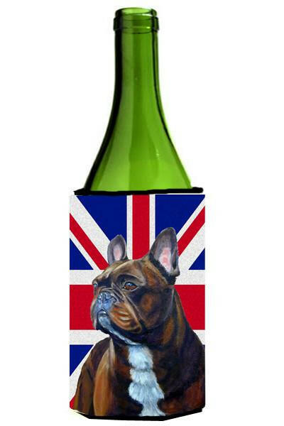 French Bulldog with English Union Jack British Flag Wine Bottle Beverage Insulator Hugger LH9492LITERK by Caroline&#39;s Treasures