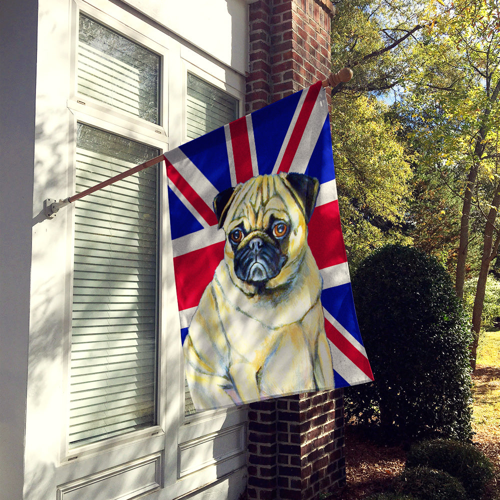 Pug with English Union Jack British Flag Flag Canvas House Size LH9494CHF  the-store.com.