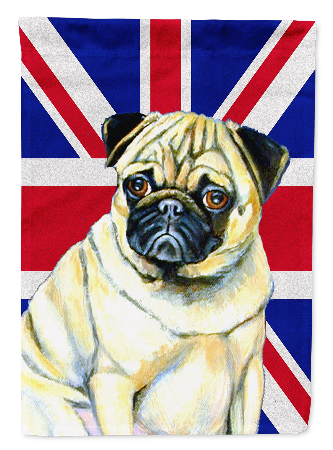 Pug with English Union Jack British Flag Flag Canvas House Size LH9494CHF  the-store.com.