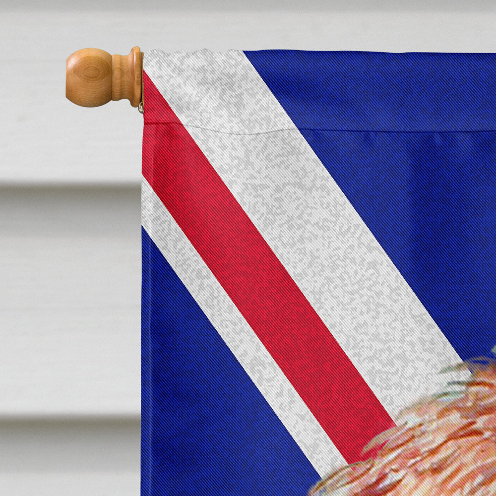 Petit Basset Griffon Vendeen PBGV with English Union Jack British Flag Flag Canvas House Size LH9496CHF
