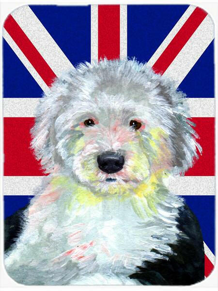 Old English Sheepdog with English Union Jack British Flag Mouse Pad, Hot Pad or Trivet LH9497MP by Caroline's Treasures