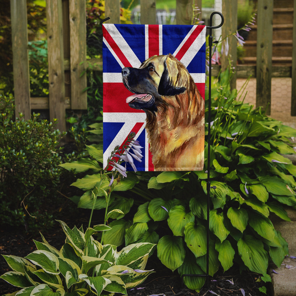 Caroline's Treasures Leonberger with English Union Jack British Flag Garden Flag - Outdoor Decorative Yard Flag