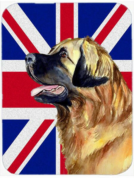Leonberger with English Union Jack British Flag Glass Cutting Board Large Size LH9500LCB by Caroline&#39;s Treasures