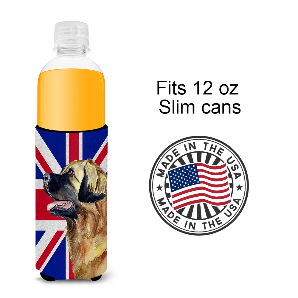 Leonberger with English Union Jack British Flag Ultra Beverage Insulators for slim cans LH9500MUK