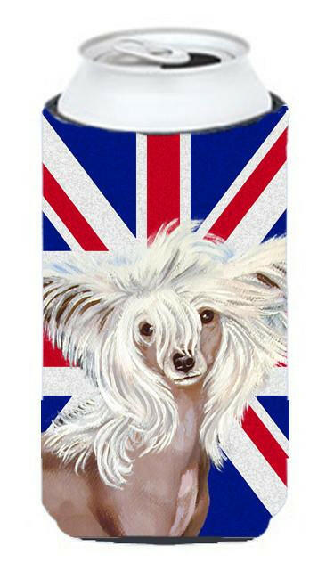 Chinese Crested with English Union Jack British Flag Tall Boy Beverage Insulator Hugger LH9501TBC by Caroline&#39;s Treasures