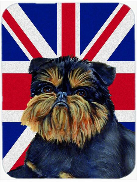 Brussels Griffon with English Union Jack British Flag Glass Cutting Board Large Size LH9505LCB by Caroline&#39;s Treasures