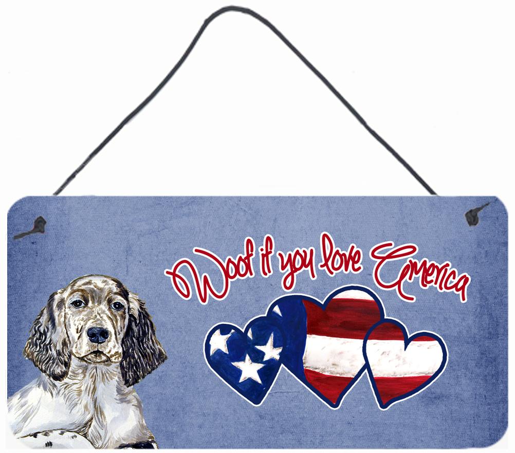 Woof if you love America English Setter Wall or Door Hanging Prints LH9533DS612 by Caroline&#39;s Treasures