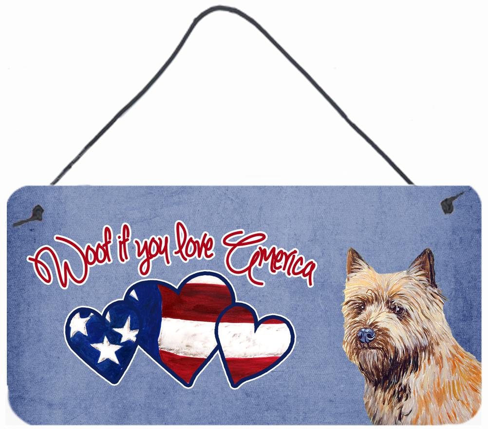 Woof if you love America Cairn Terrier Wall or Door Hanging Prints LH9535DS612 by Caroline's Treasures