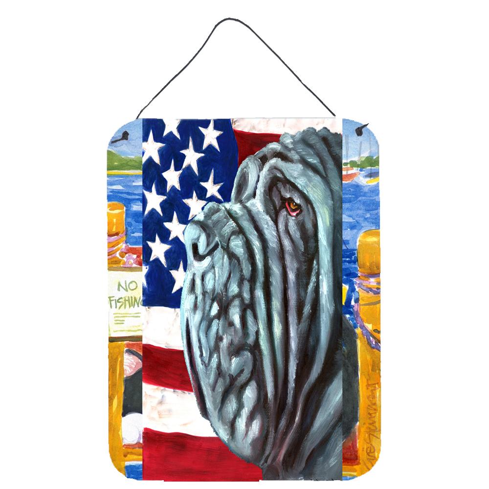 Neapolitan Mastiff USA Patriotic American Flag Wall or Door Hanging Prints LH9540DS1216 by Caroline&#39;s Treasures