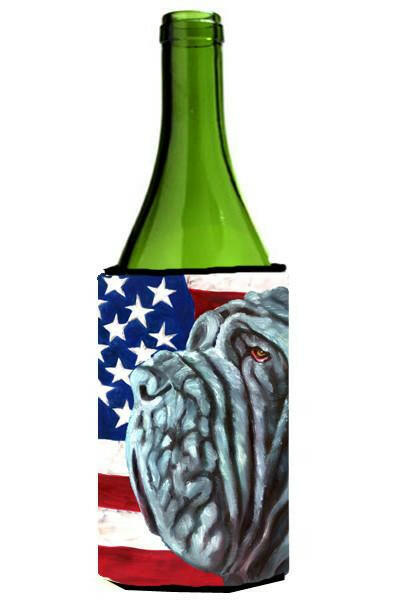 Neapolitan Mastiff USA Patriotic American Flag Wine Bottle Beverage Insulator Hugger LH9540LITERK by Caroline&#39;s Treasures