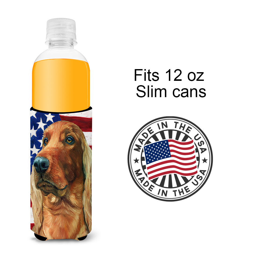 Irish Setter USA Patriotic American Flag Ultra Beverage Insulators for slim cans LH9541MUK