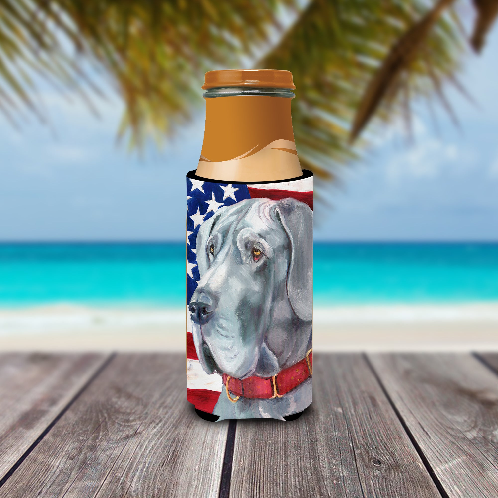 Great Dane USA Patriotic American Flag Ultra Beverage Insulators for slim cans LH9542MUK