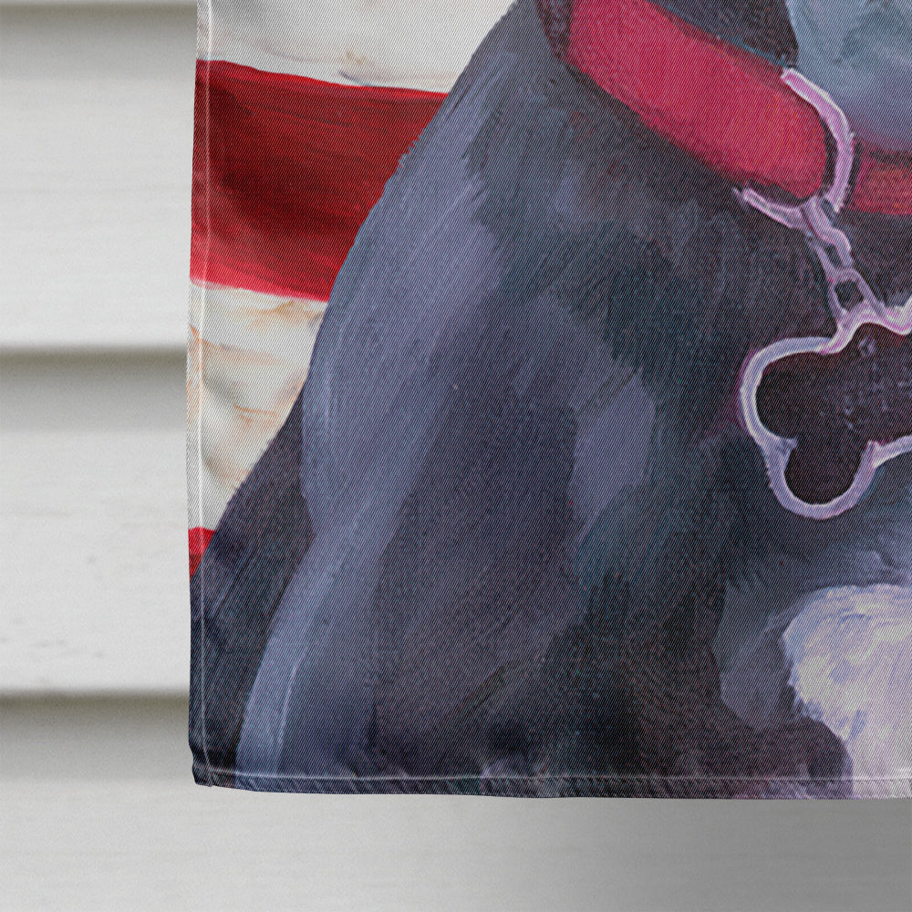 Black Great Dane Puppy USA Patriotic American Flag Flag Canvas House Size LH9544CHF  the-store.com.