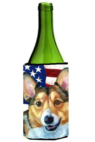 Corgi USA Patriotic American Flag Wine Bottle Beverage Insulator Hugger LH9546LITERK by Caroline's Treasures