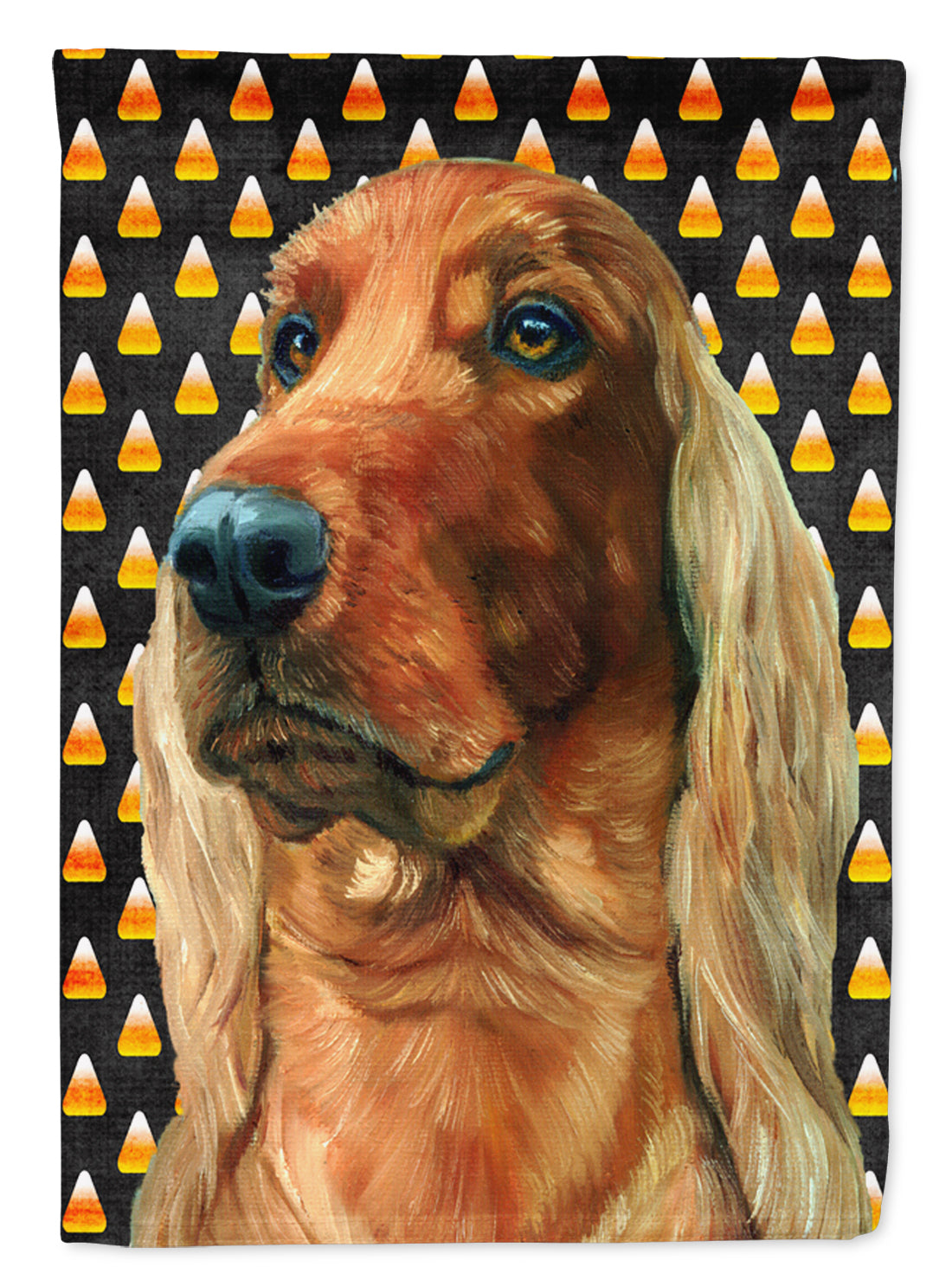 Irish Setter Candy Corn Halloween Flag Canvas House Size LH9548CHF  the-store.com.