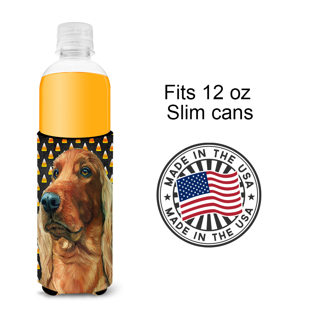 Irish Setter Candy Corn Halloween Ultra Beverage Insulators for slim cans LH9548MUK