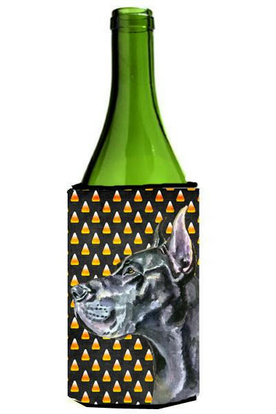 Black Great Dane Candy Corn Halloween Wine Bottle Beverage Insulator Hugger LH9550LITERK by Caroline&#39;s Treasures