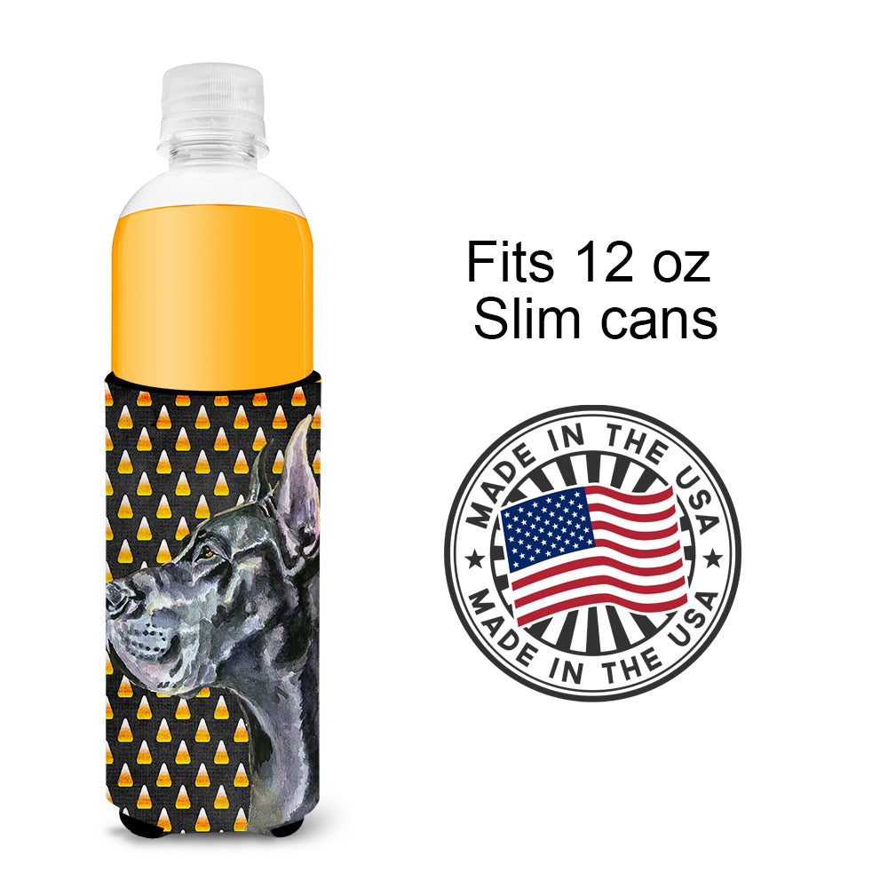 Black Great Dane Candy Corn Halloween Ultra Beverage Insulators for slim cans LH9550MUK  the-store.com.