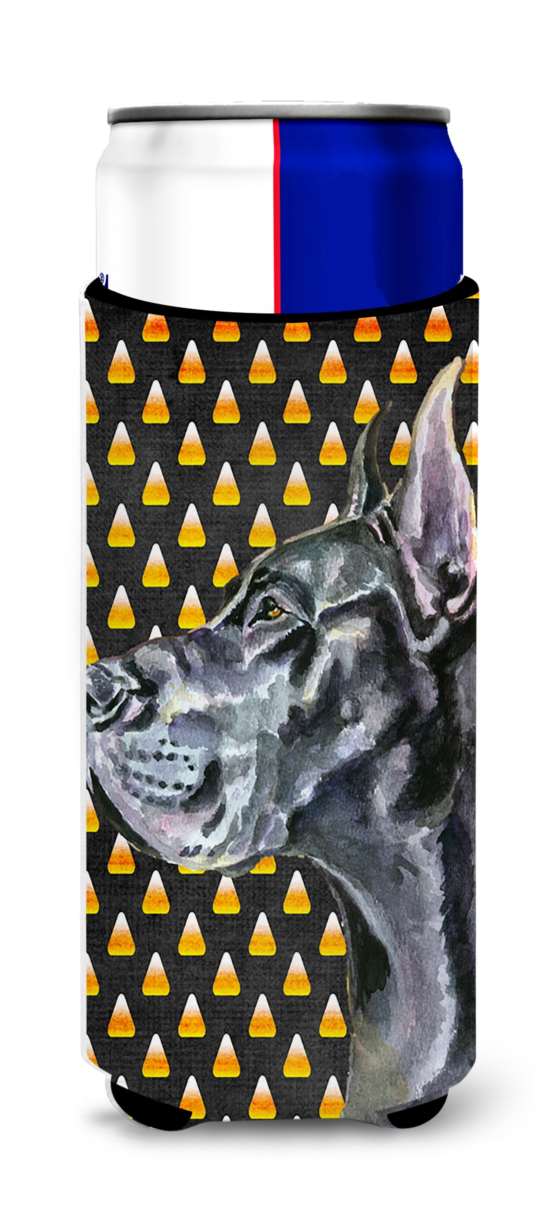 Black Great Dane Candy Corn Halloween Ultra Beverage Insulators for slim cans LH9550MUK  the-store.com.