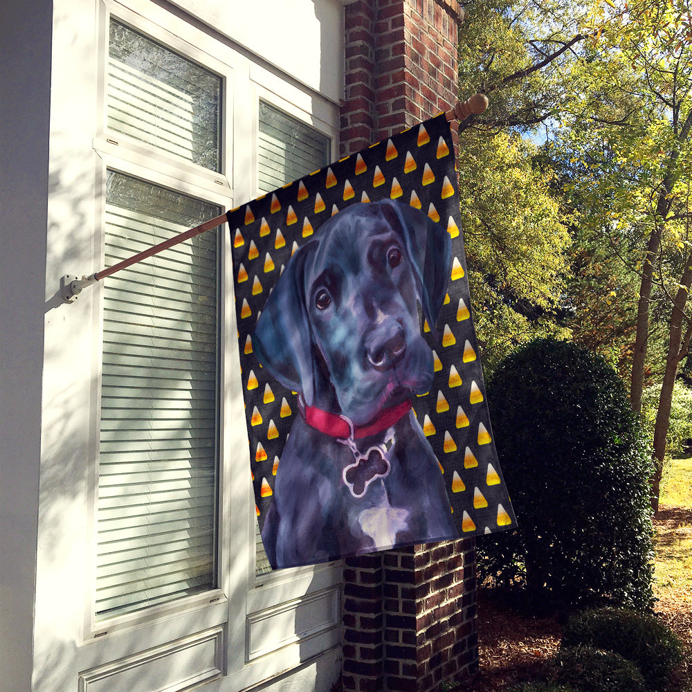 Black Great Dane Puppy Candy Corn Halloween Flag Canvas House Size LH9551CHF  the-store.com.