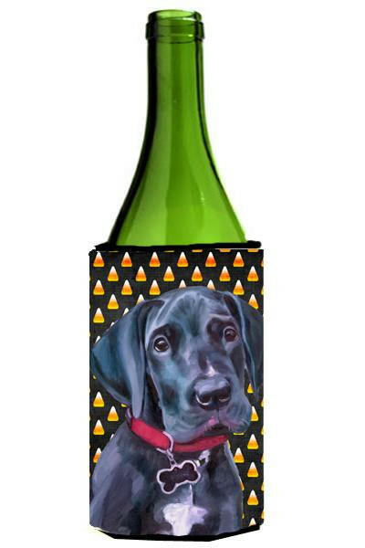 Black Great Dane Puppy Candy Corn Halloween Wine Bottle Beverage Insulator Hugger LH9551LITERK by Caroline's Treasures