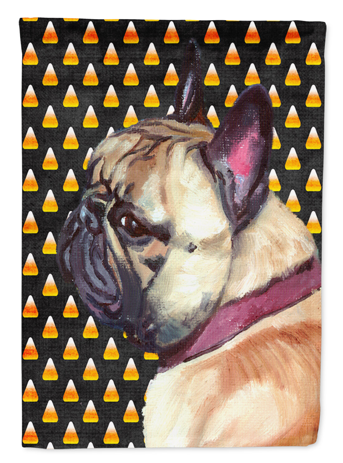 French Bulldog Frenchie Candy Corn Halloween Flag Canvas House Size LH9552CHF