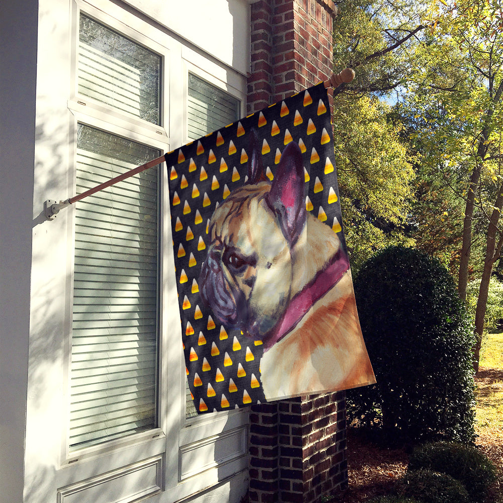French Bulldog Frenchie Candy Corn Halloween Flag Canvas House Size LH9552CHF  the-store.com.
