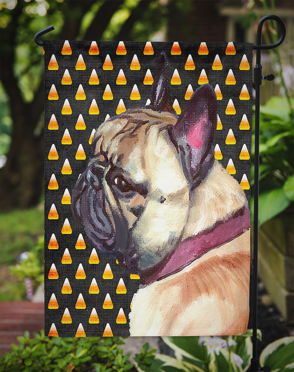 French Bulldog Frenchie Candy Corn Halloween Flag Garden Size LH9552GF  the-store.com.