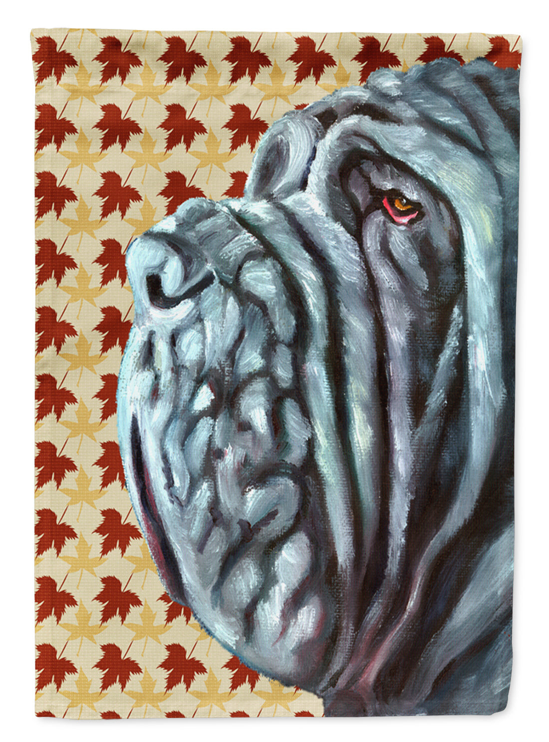 Neapolitan Mastiff Fall Leaves Flag Canvas House Size LH9554CHF  the-store.com.
