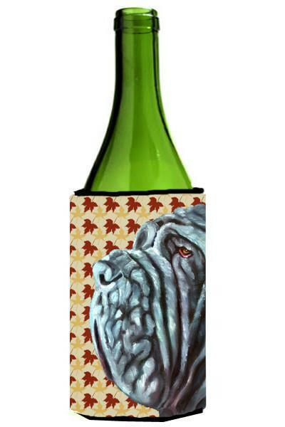 Neapolitan Mastiff Fall Leaves Wine Bottle Beverage Insulator Hugger LH9554LITERK by Caroline&#39;s Treasures