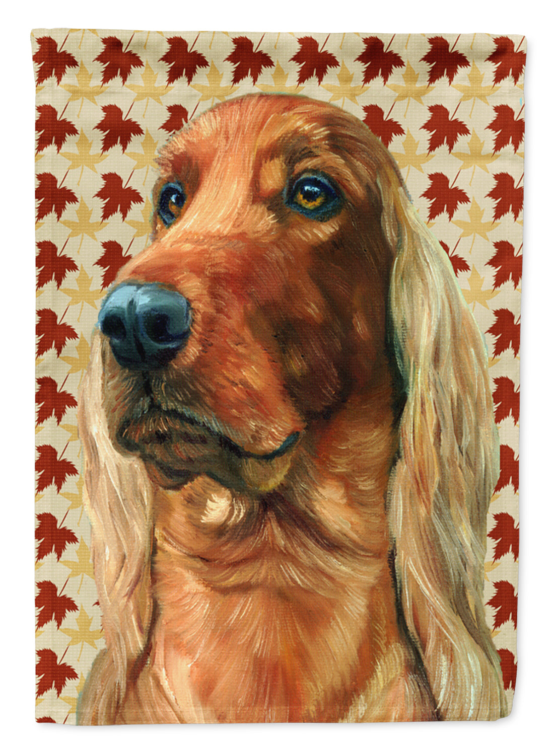 Irish Setter Fall Leaves Flag Canvas House Size LH9555CHF  the-store.com.