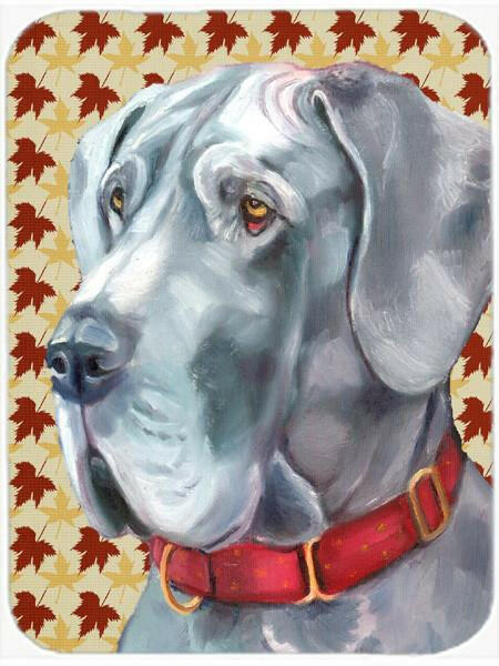 Great Dane Fall Leaves Glass Cutting Board Large LH9556LCB by Caroline&#39;s Treasures