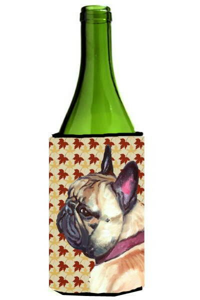 French Bulldog Frenchie Fall Leaves Wine Bottle Beverage Insulator Hugger LH9559LITERK by Caroline&#39;s Treasures
