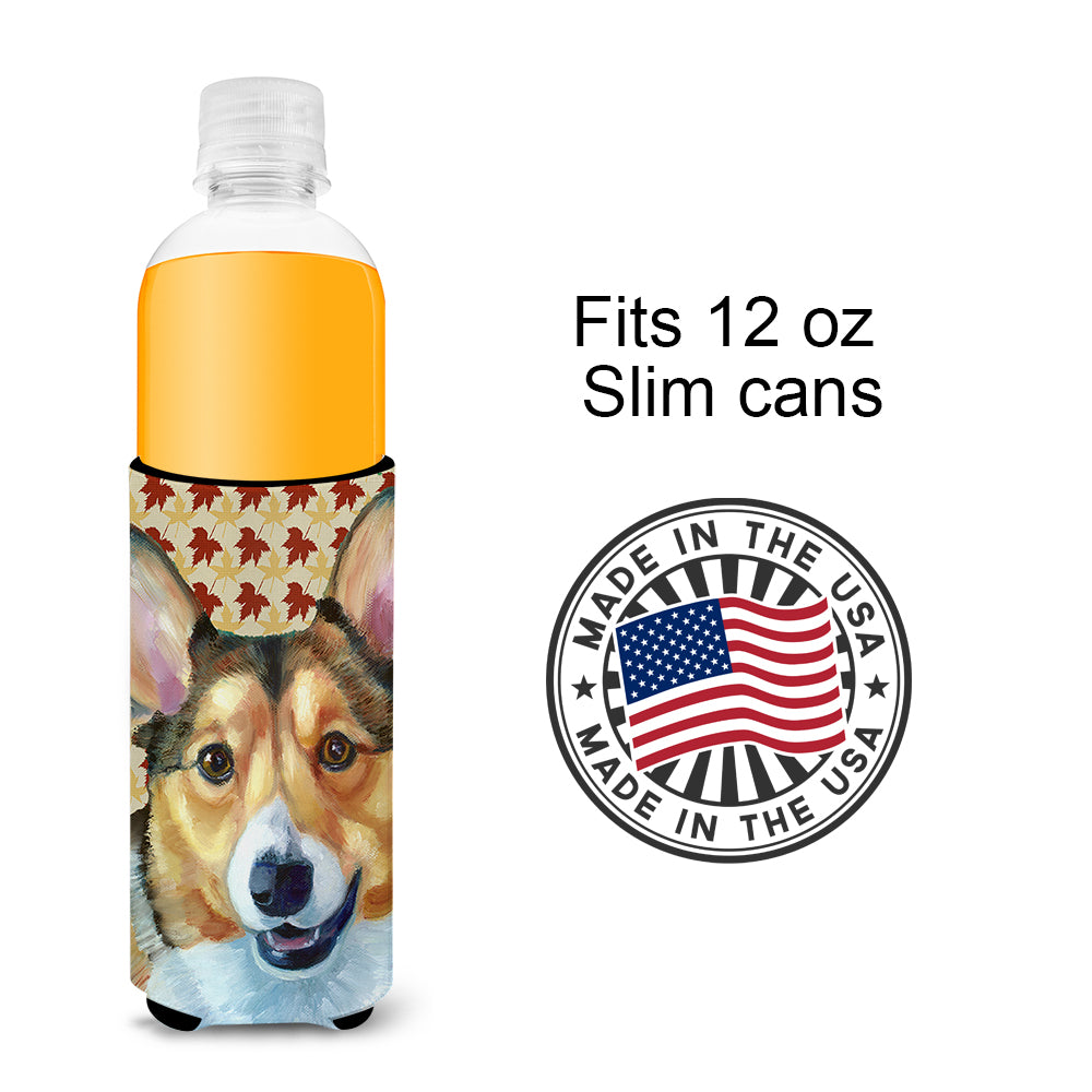 Corgi Fall Leaves Ultra Beverage Insulators for slim cans LH9560MUK  the-store.com.