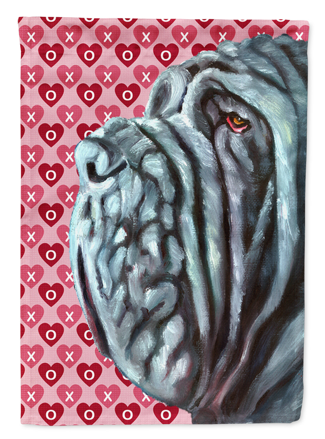 Neapolitan Mastiff Hearts Love and Valentine&#39;s Day Flag Canvas House Size LH9561CHF  the-store.com.