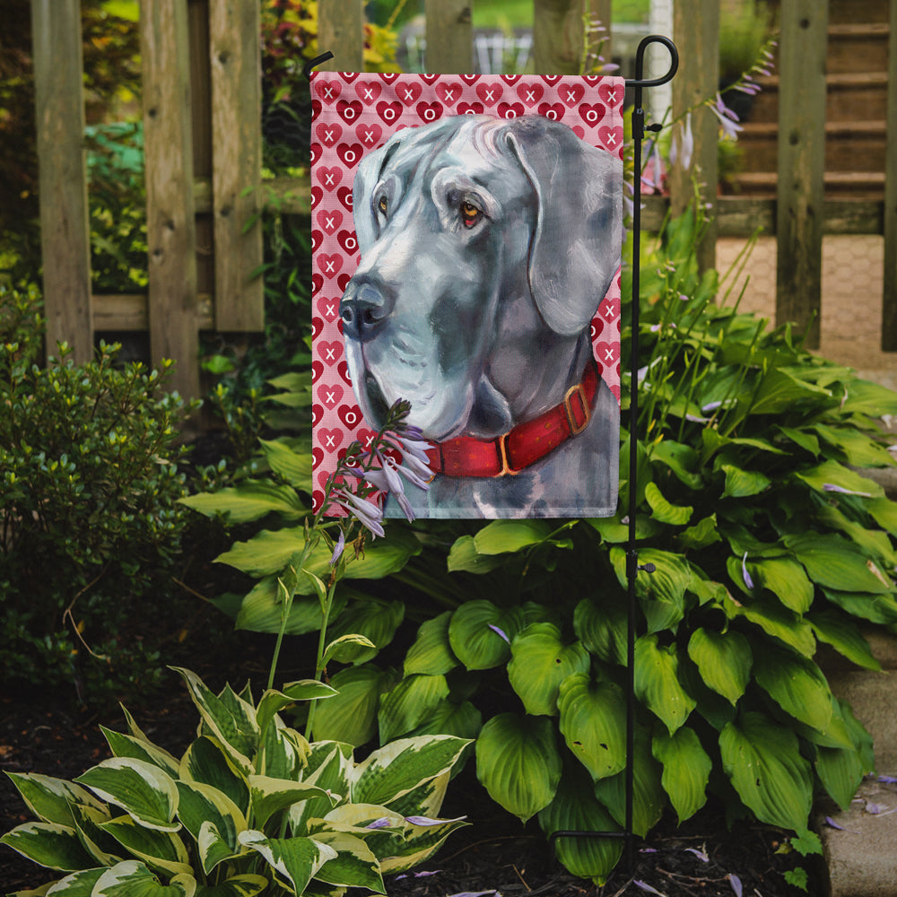 Caroline's Treasures Great Dane Hearts Love and Valentine's Day Garden Flag – Decorative Outdoor Yard Flag LH9563GF
