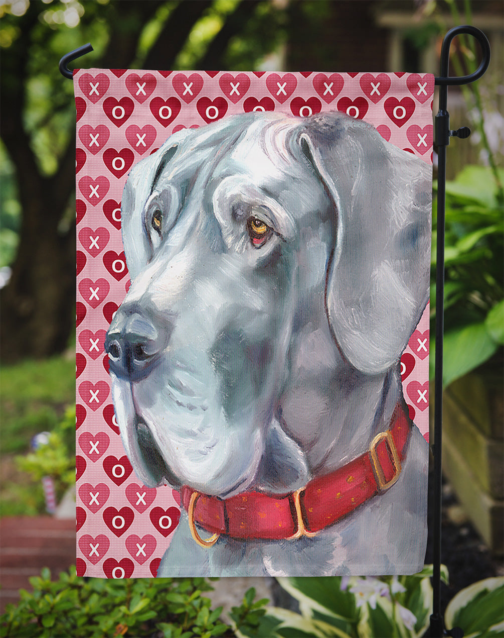 Great Dane Hearts Love and Valentine's Day Flag Garden Size LH9563GF  the-store.com.