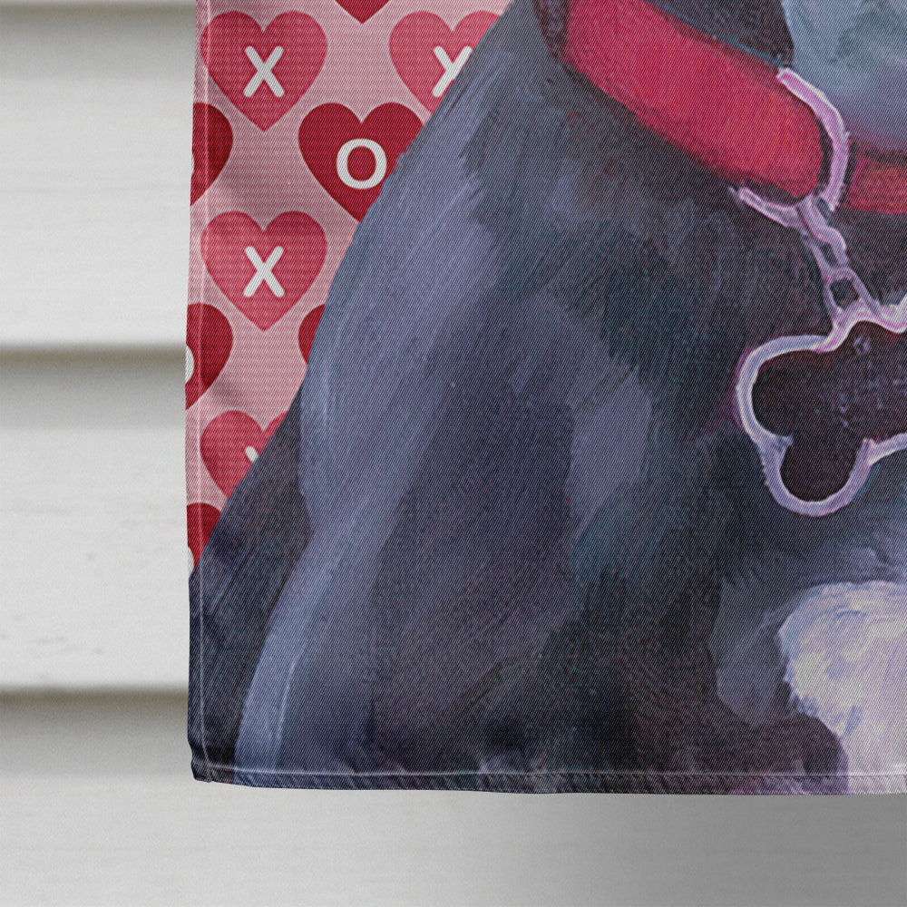 Black Great Dane Puppy Hearts Love and Valentine's Day Flag Canvas House Size LH9565CHF