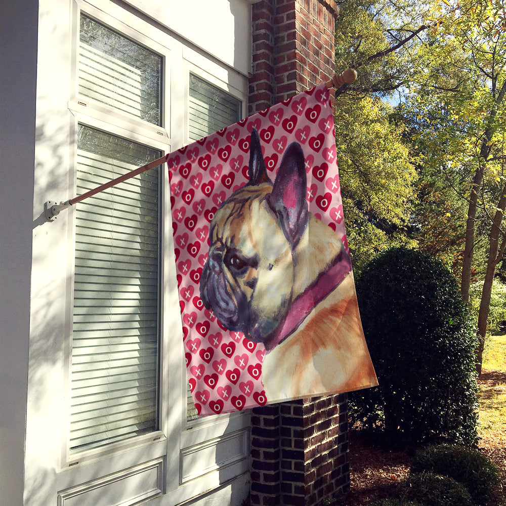 French Bulldog Frenchie Hearts Love and Valentine's Day Flag Canvas House Size LH9566CHF