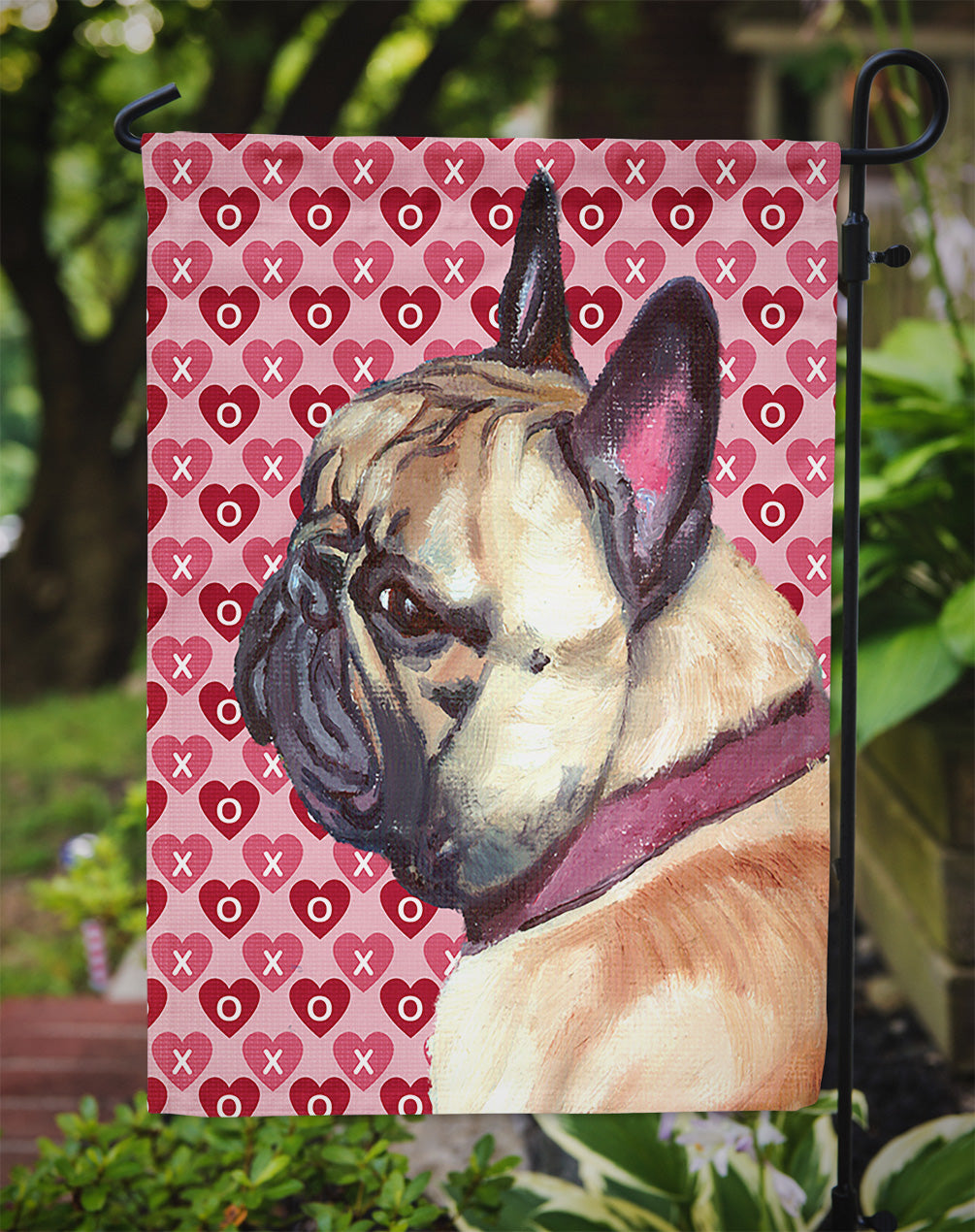 French Bulldog Frenchie Hearts Love and Valentine's Day Flag Garden Size LH9566GF