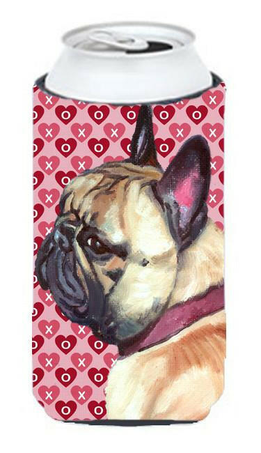 French Bulldog Frenchie Hearts Love and Valentine&#39;s Day Tall Boy Beverage Insulator Hugger LH9566TBC by Caroline&#39;s Treasures