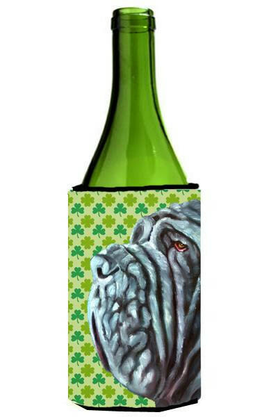 Neapolitan Mastiff St. Patrick&#39;s Day Shamrock Wine Bottle Beverage Insulator Hugger LH9568LITERK by Caroline&#39;s Treasures
