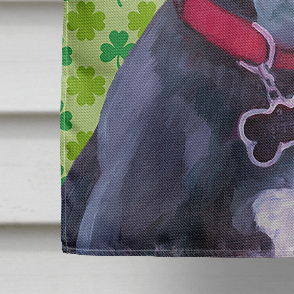 Black Great Dane Puppy St. Patrick's Day Shamrock Flag Canvas House Size LH9572CHF  the-store.com.