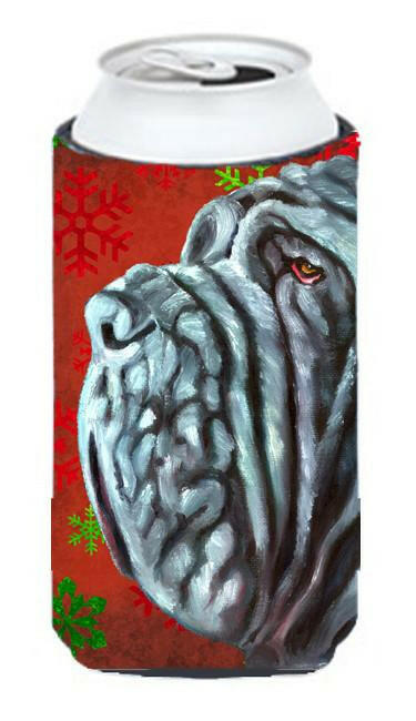 Neapolitan Mastiff Red Snowflakes Holiday Christmas Tall Boy Beverage Insulator Hugger LH9575TBC by Caroline&#39;s Treasures