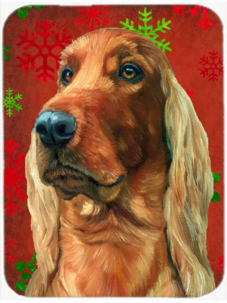 Irish Setter Red Snowflakes Holiday Christmas Glass Cutting Board Large LH9576LCB by Caroline&#39;s Treasures